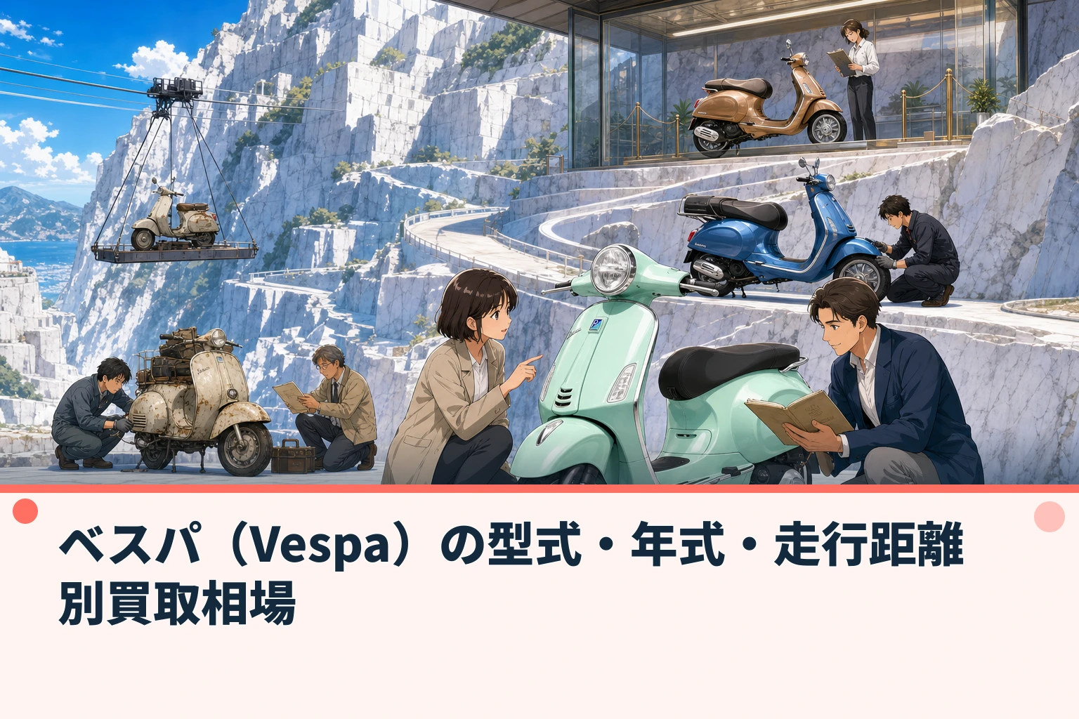 ベスパ（Vespa）の型式・年式・走行距離別買取相場