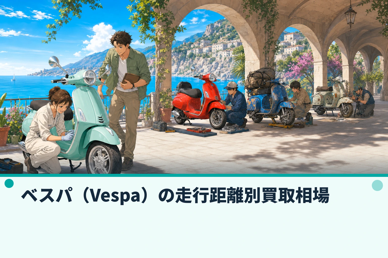 ベスパ（Vespa）の走行距離別買取相場