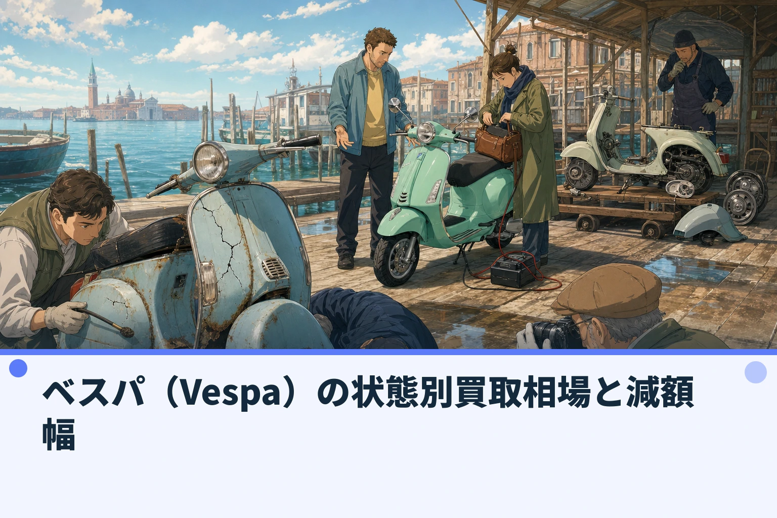 ベスパ（Vespa）の状態別買取相場と減額幅