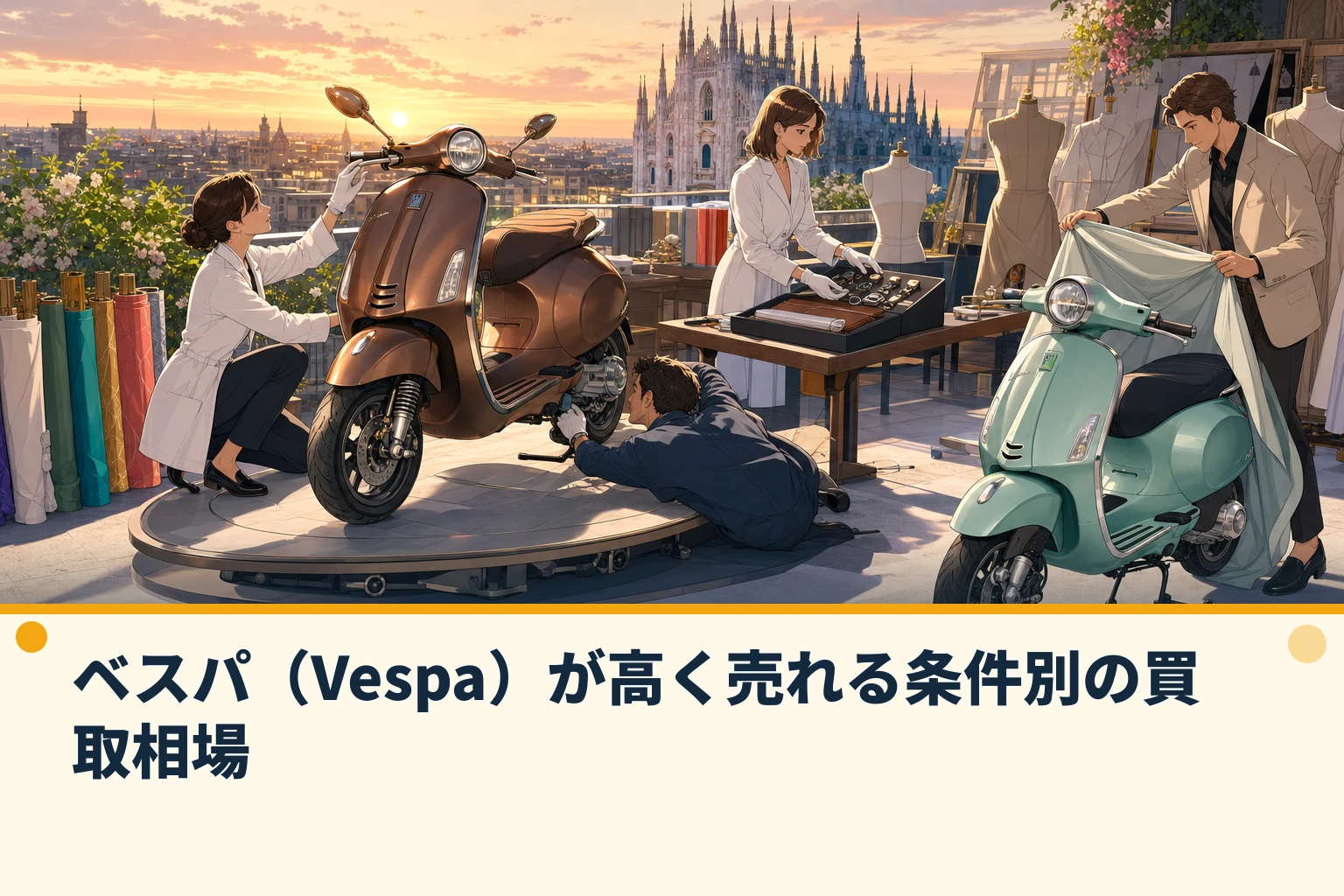 ベスパ（Vespa）が高く売れる条件別の買取相場
