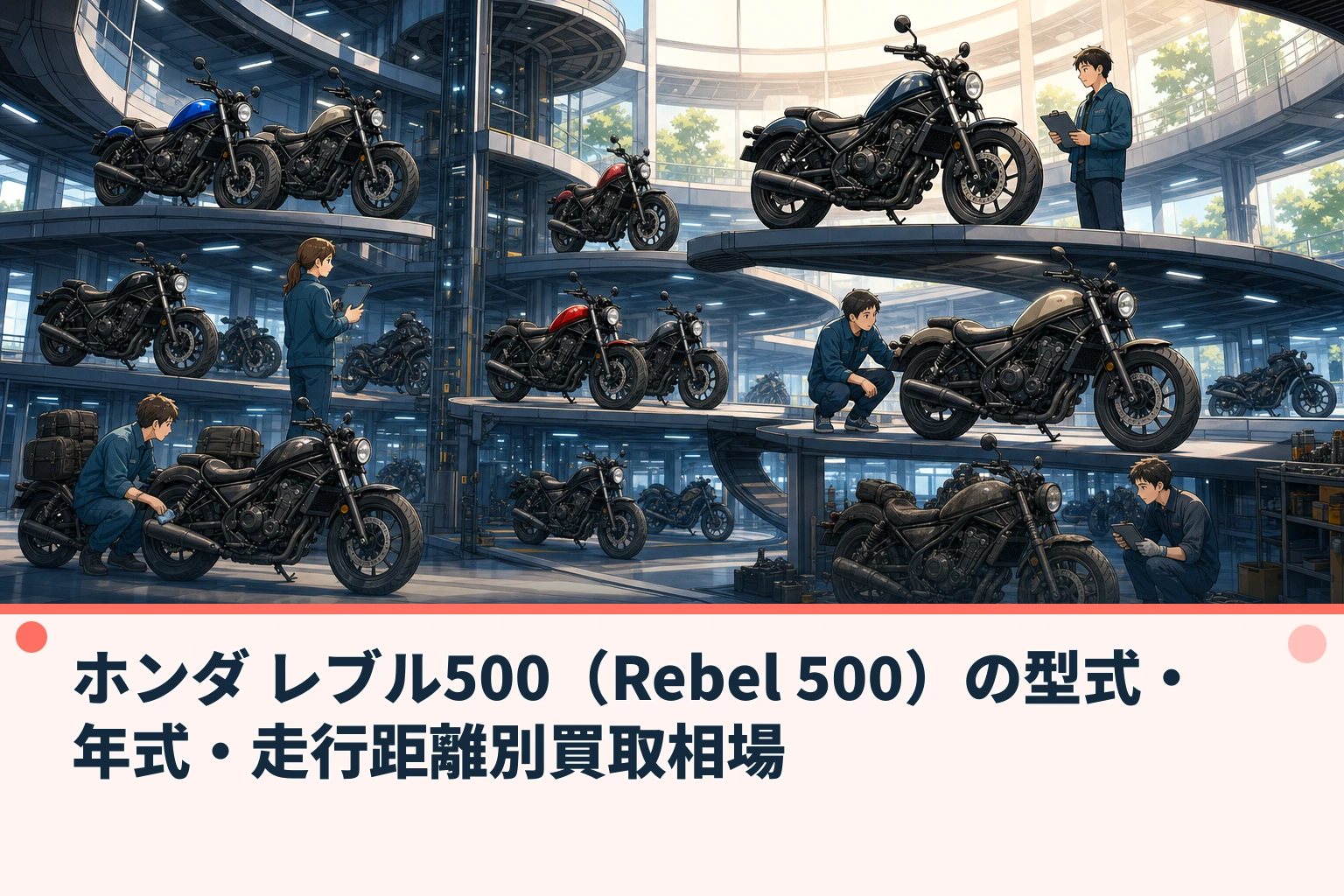 ホンダ レブル500（Rebel 500）の型式・年式・走行距離別買取相場