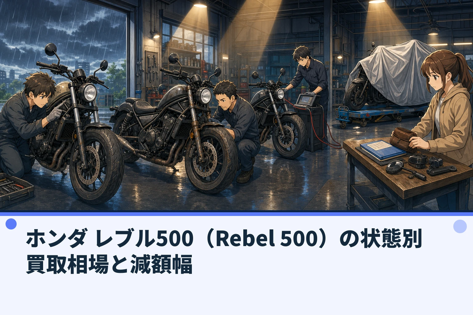 ホンダ レブル500（Rebel 500）の状態別買取相場と減額幅