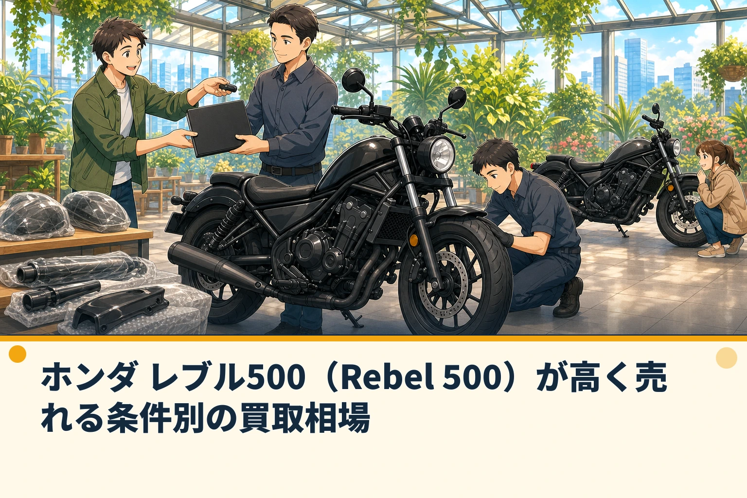 ホンダ レブル500（Rebel 500）が高く売れる条件別の買取相場