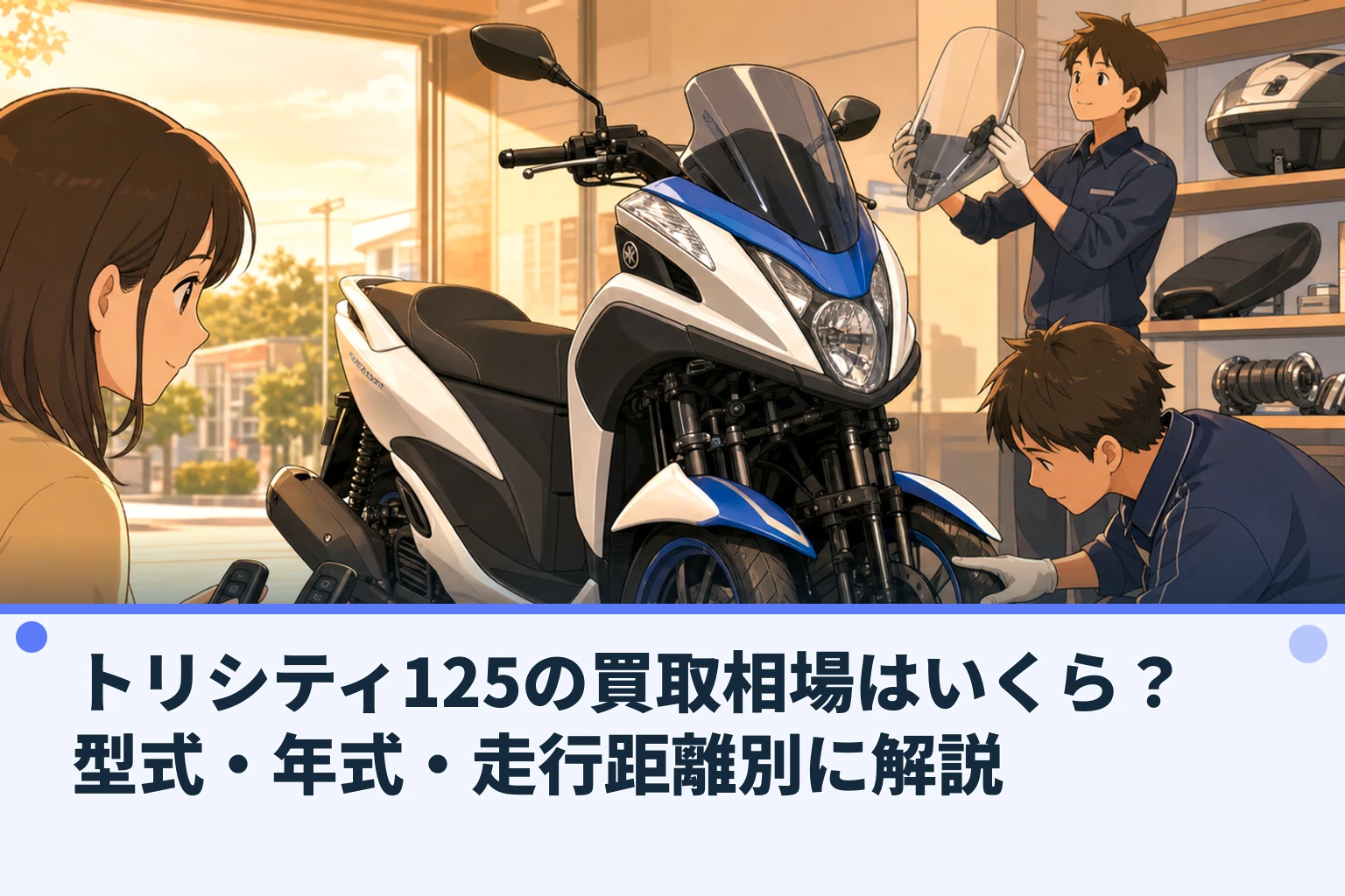 トリシティ125の買取相場はいくら?型式・年式・走行距離別に解説