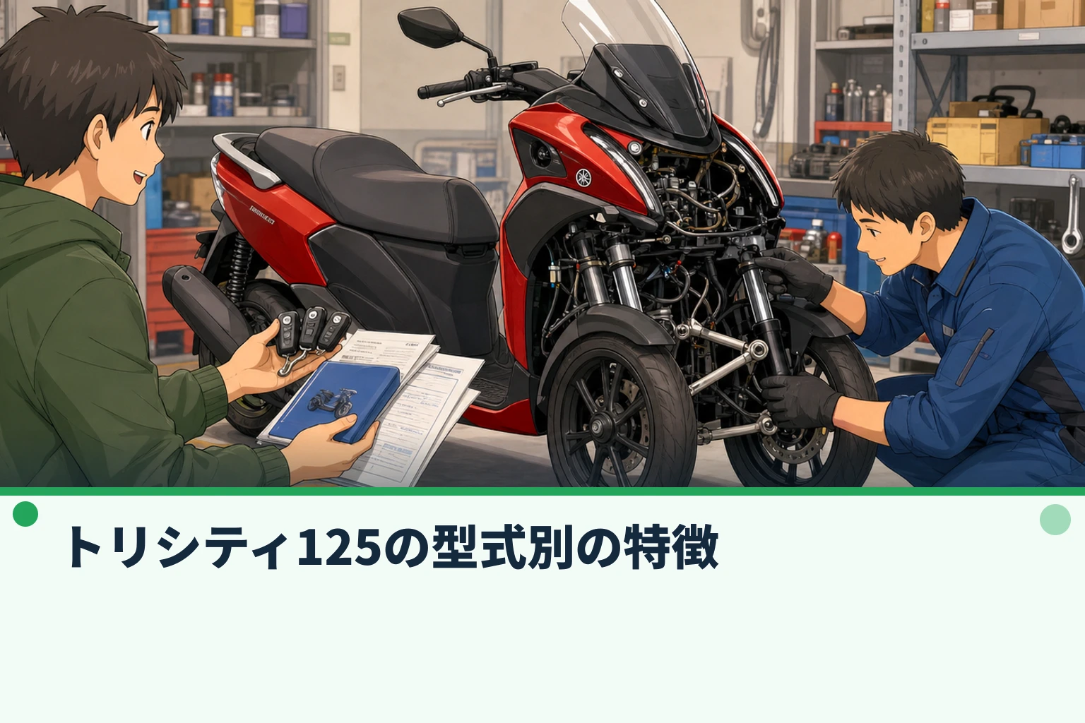 トリシティ125の型式別の特徴