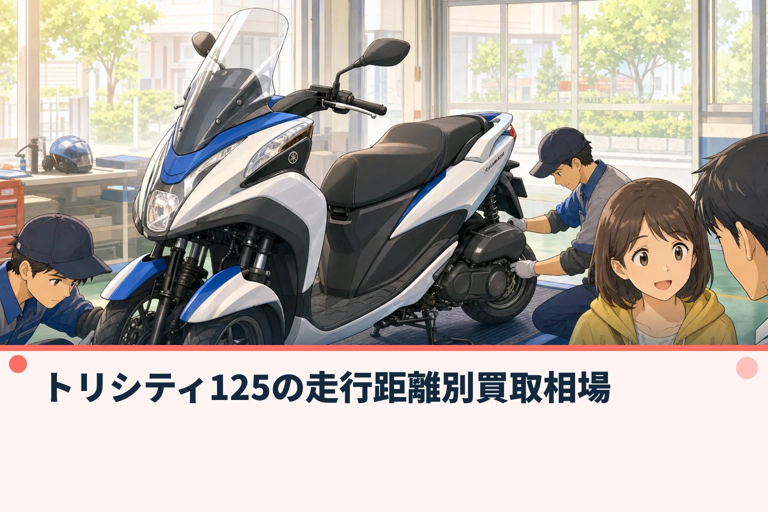 トリシティ125の走行距離別買取相場