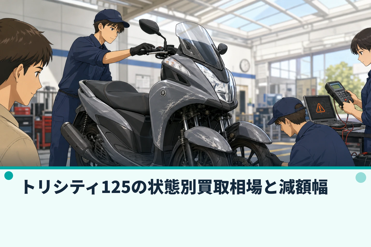トリシティ125の状態別買取相場と減額幅