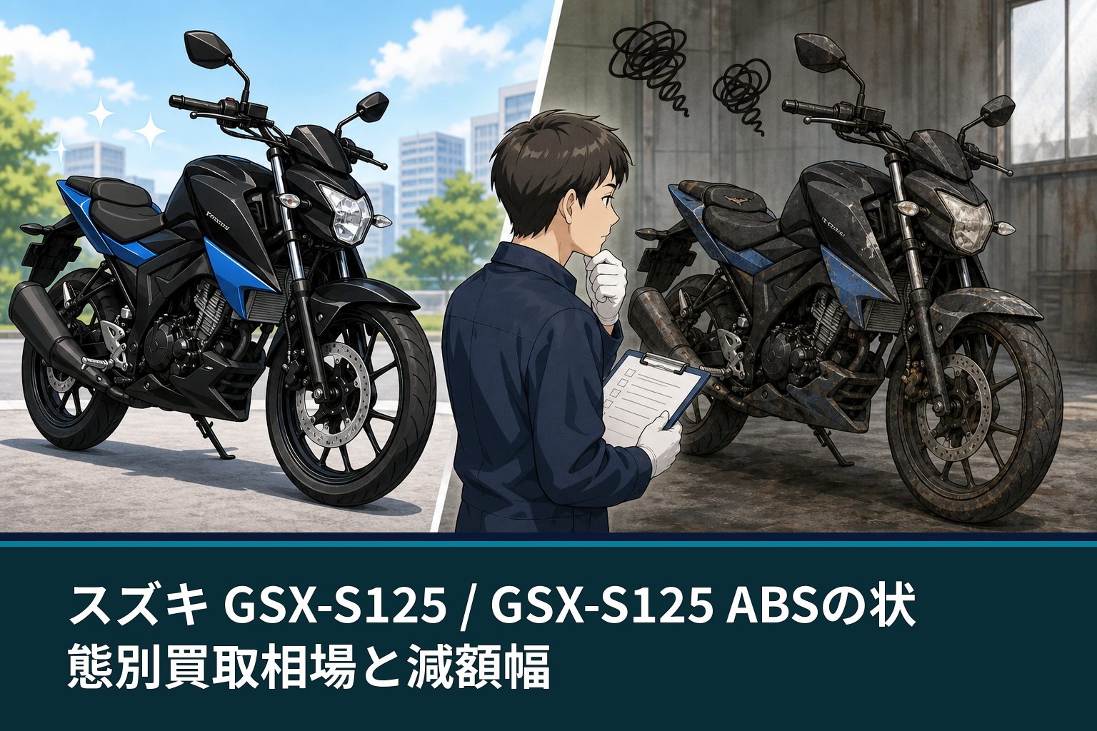 スズキ GSX-S125 / GSX-S125 ABSの状態別買取相場と減額幅