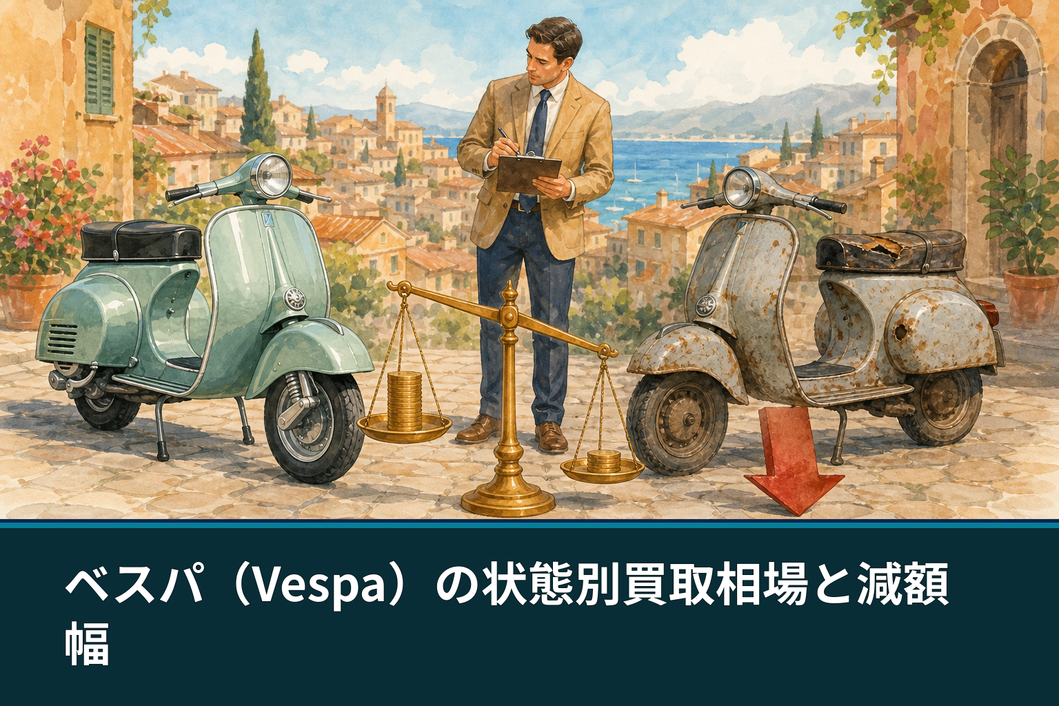 ベスパ（Vespa）の状態別買取相場と減額幅