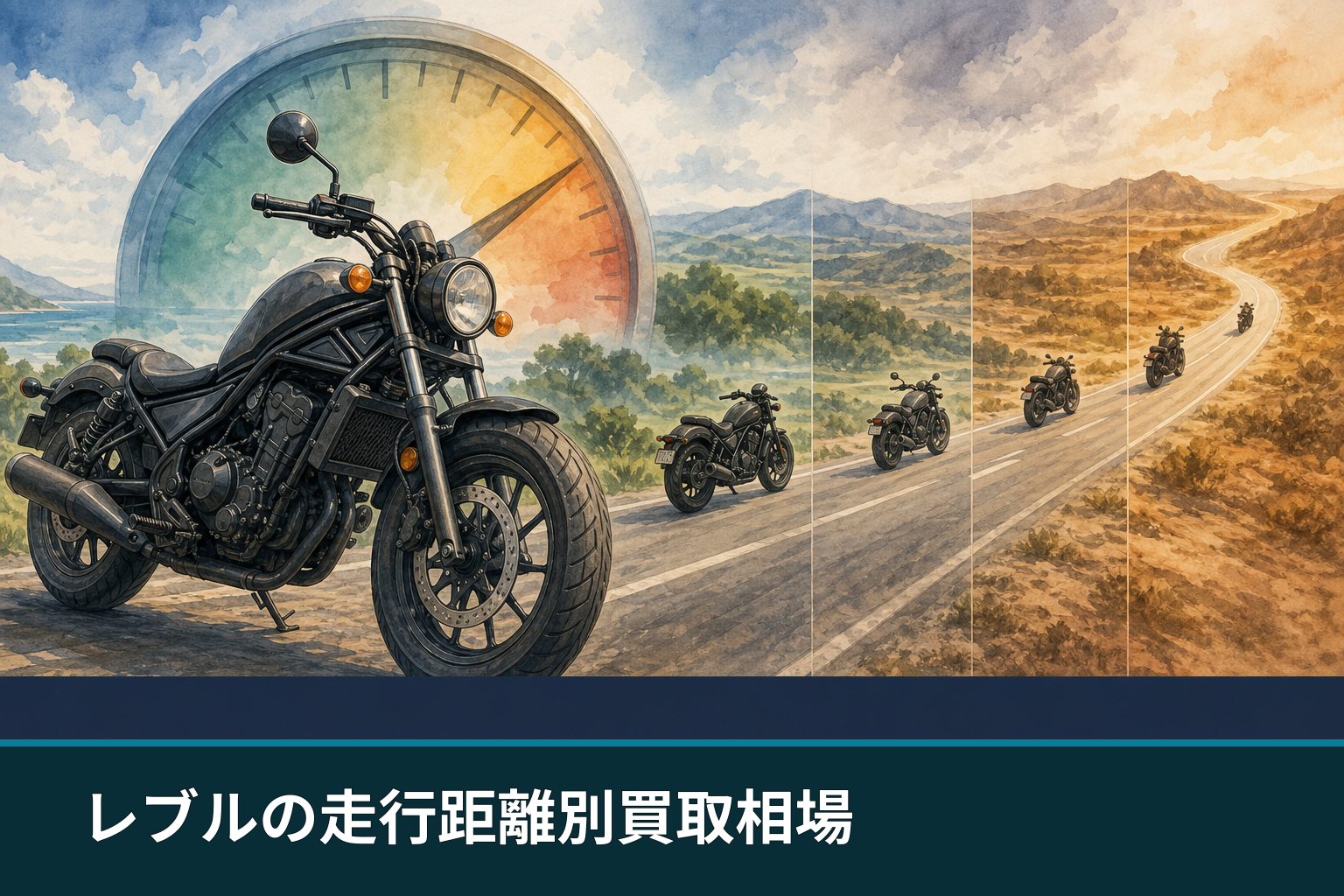 レブルの走行距離別買取相場