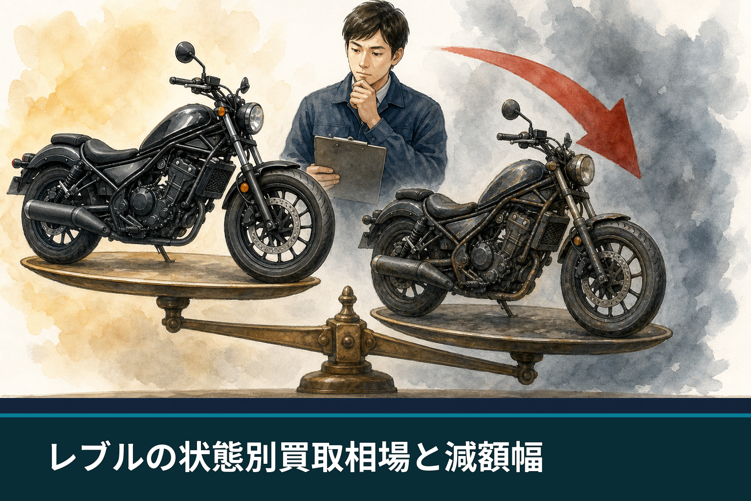 レブルの状態別買取相場と減額幅