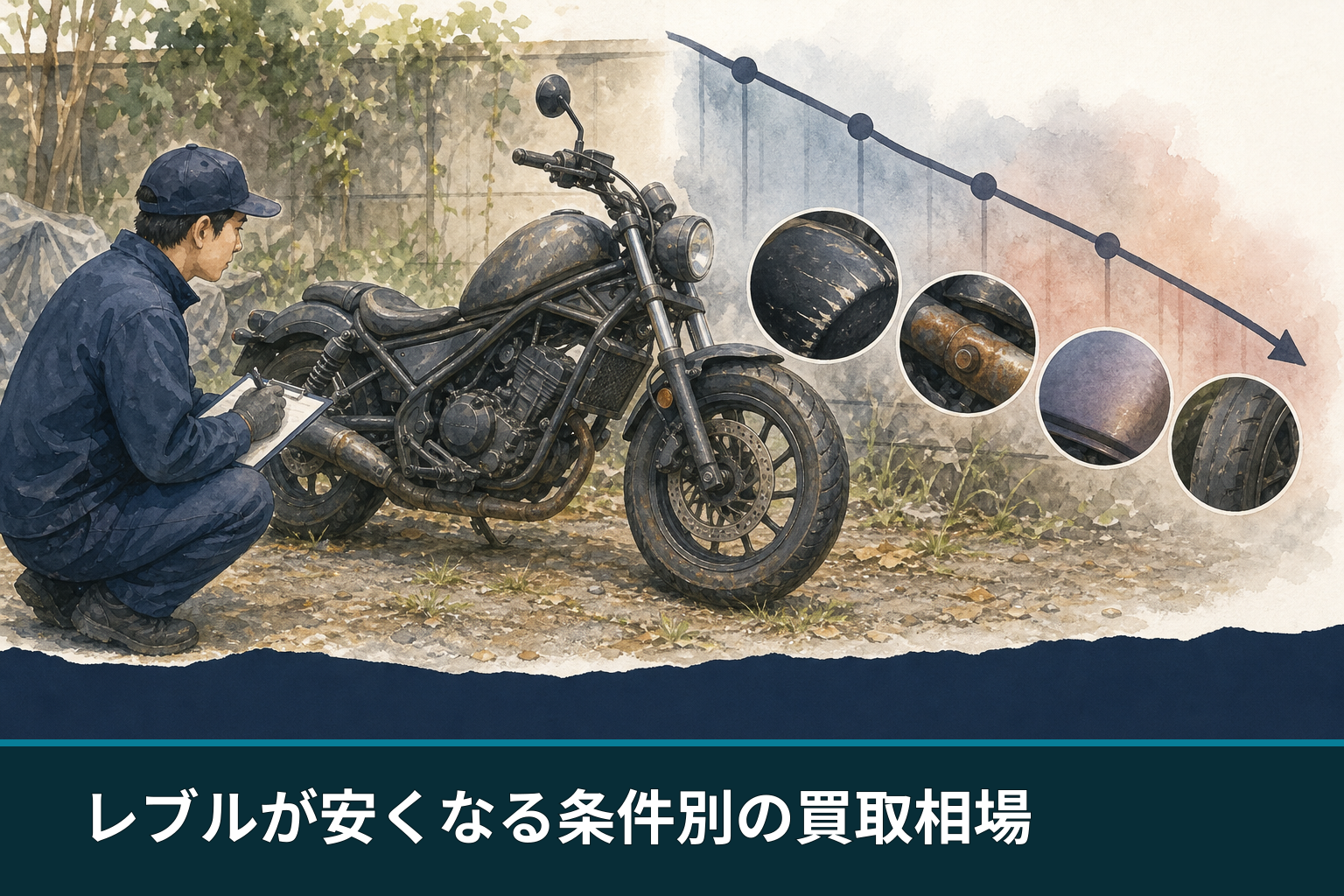 レブルが安くなる条件別の買取相場