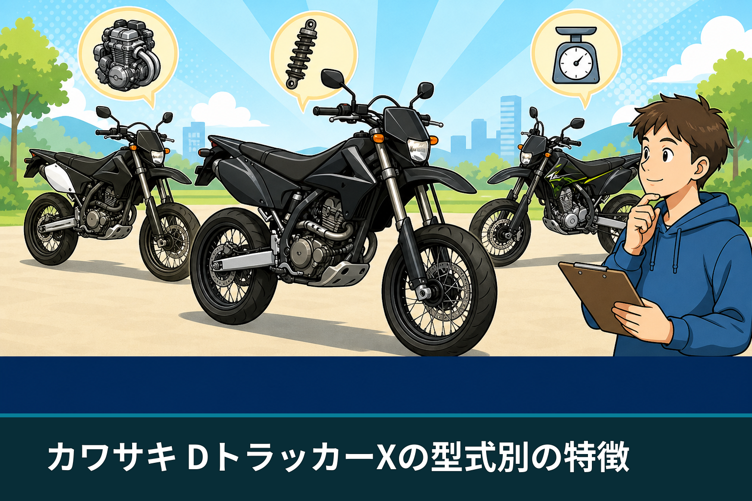 カワサキ DトラッカーXの型式別の特徴