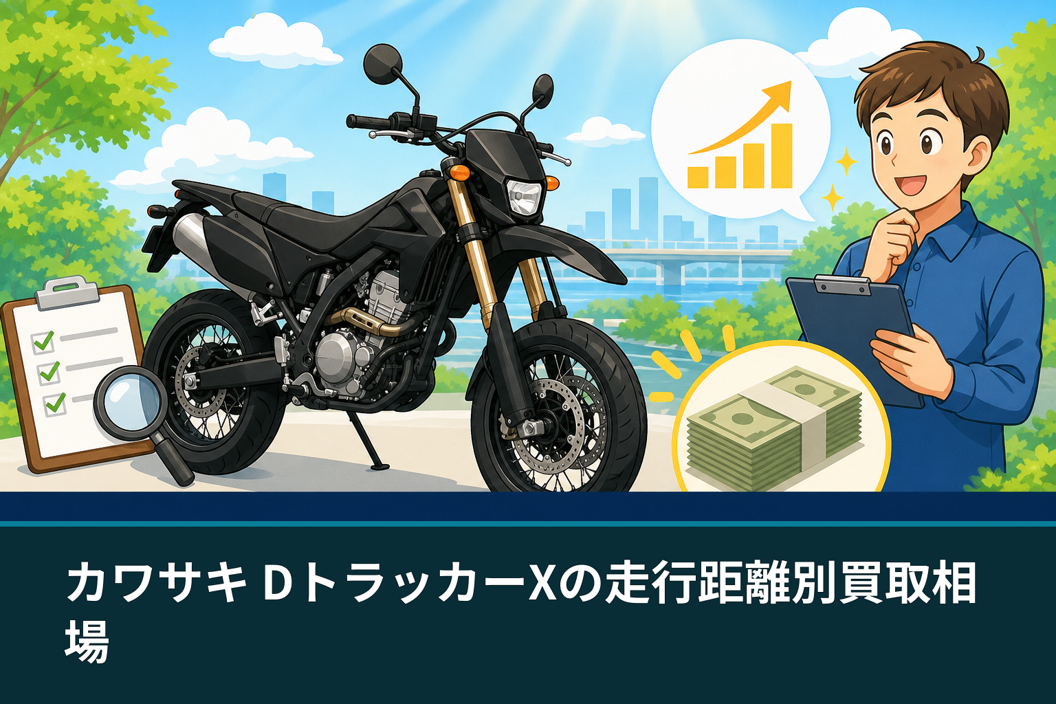 カワサキ DトラッカーXの走行距離別買取相場