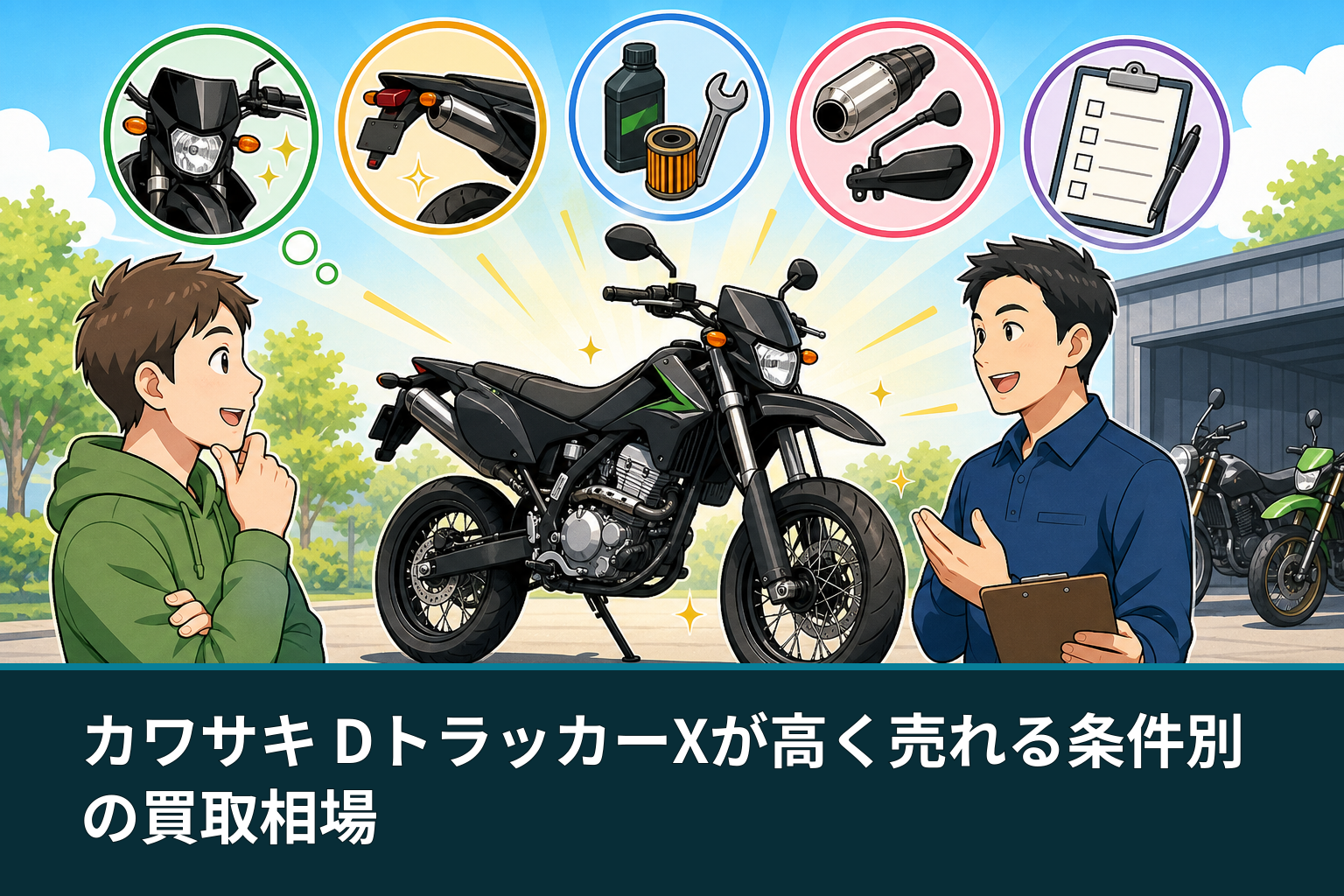 カワサキ DトラッカーXが高く売れる条件別の買取相場
