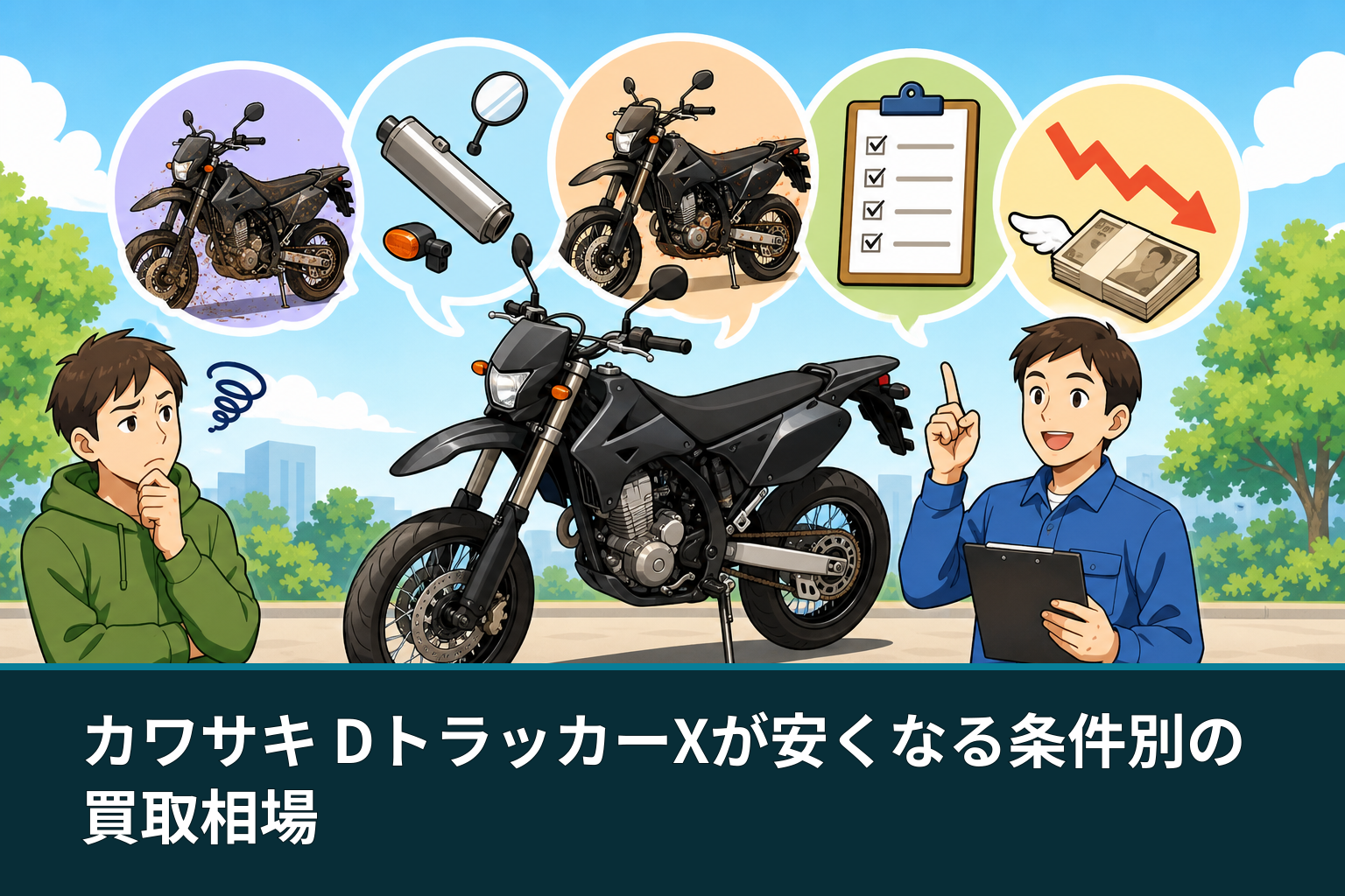 カワサキ DトラッカーXが安くなる条件別の買取相場