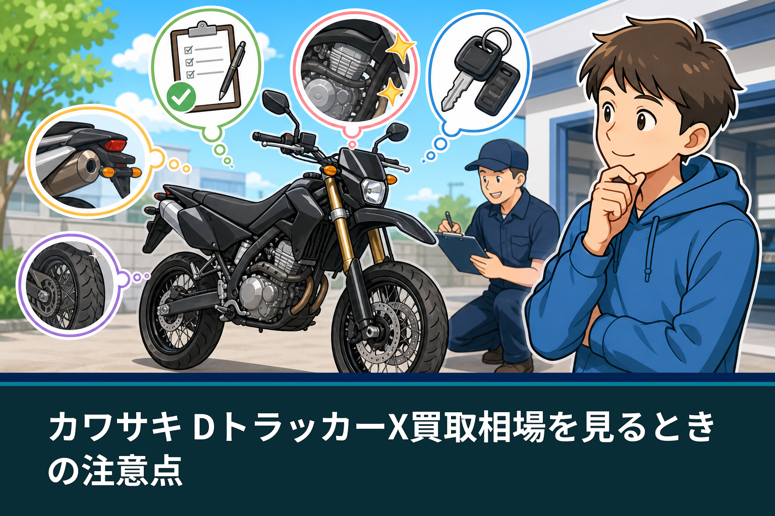 カワサキ DトラッカーX買取相場を見るときの注意点
