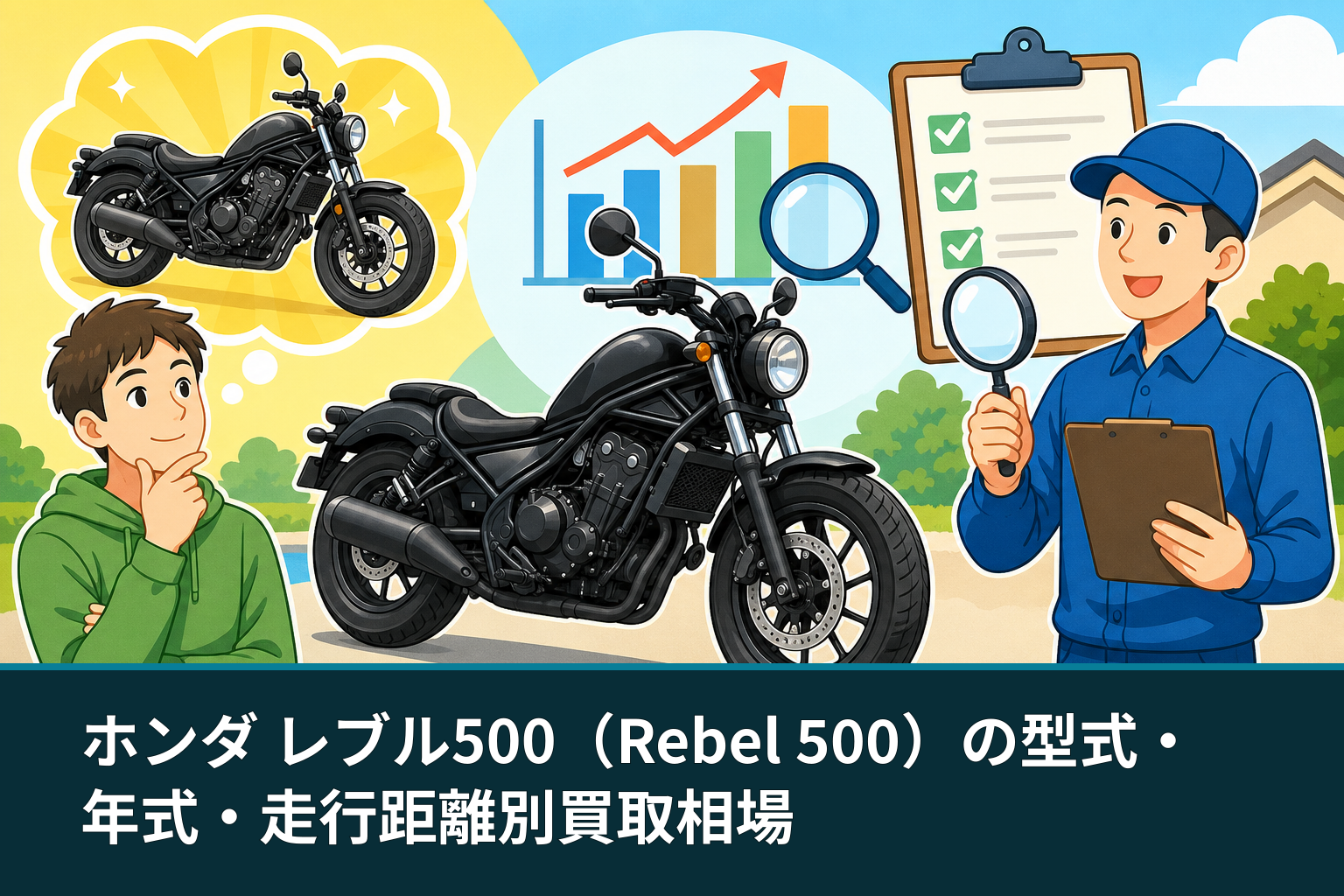 ホンダ レブル500（Rebel 500）の型式・年式・走行距離別買取相場