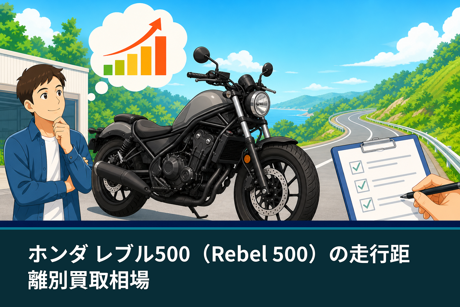 ホンダ レブル500（Rebel 500）の走行距離別買取相場