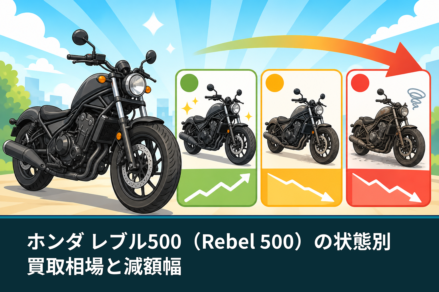 ホンダ レブル500（Rebel 500）の状態別買取相場と減額幅