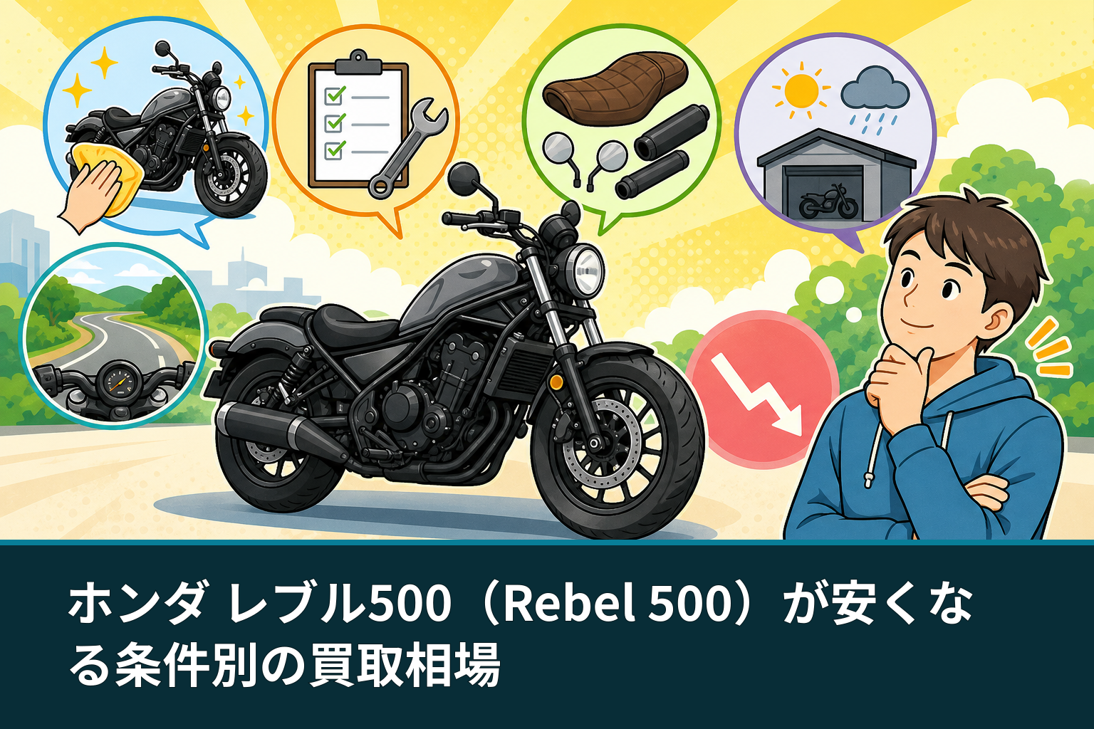 ホンダ レブル500（Rebel 500）が安くなる条件別の買取相場