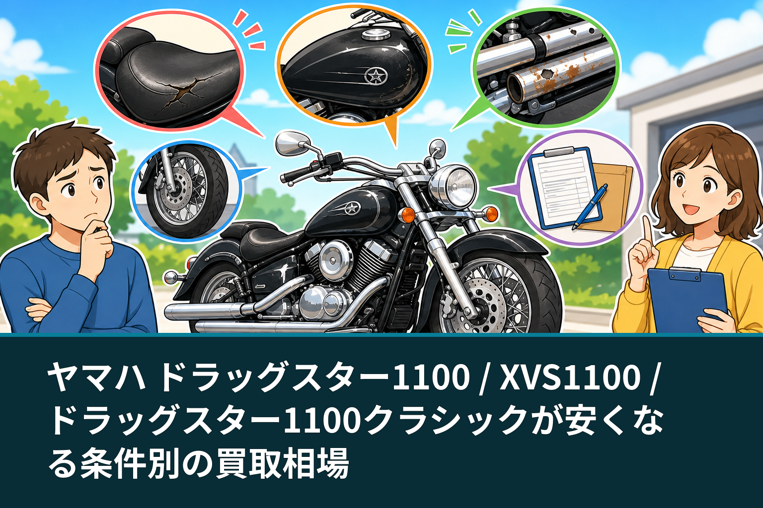 ヤマハ ドラッグスター1100 / XVS1100 / ドラッグスター1100クラシックが安くなる条件別の買取相場