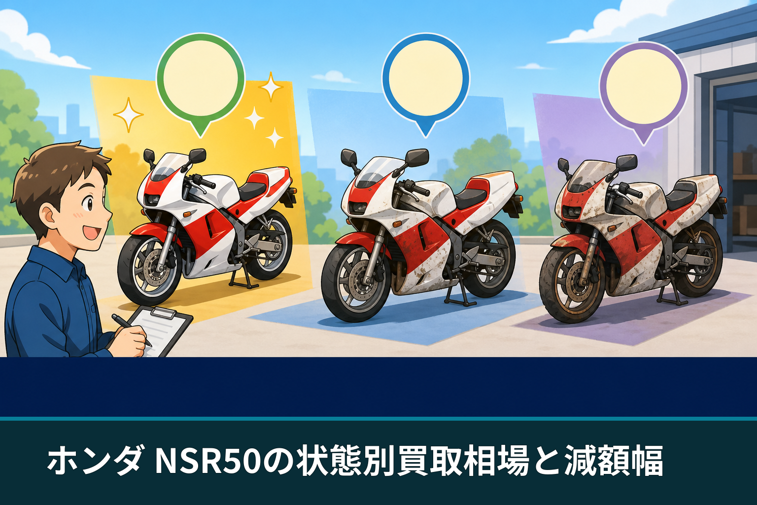 ホンダ NSR50の状態別買取相場と減額幅