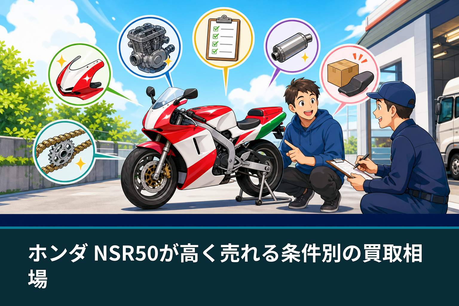 ホンダ NSR50が高く売れる条件別の買取相場