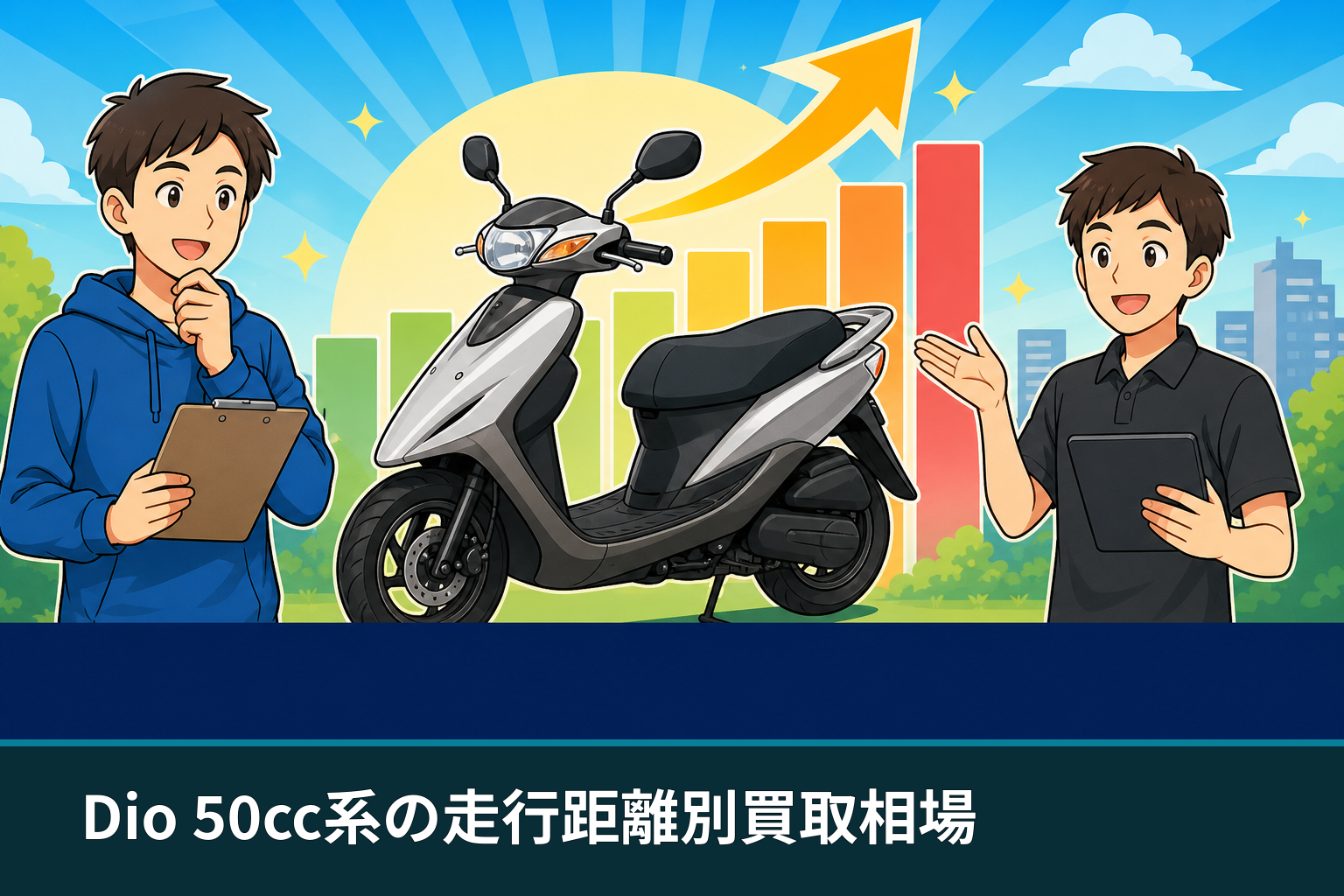 Dio 50cc系の走行距離別買取相場