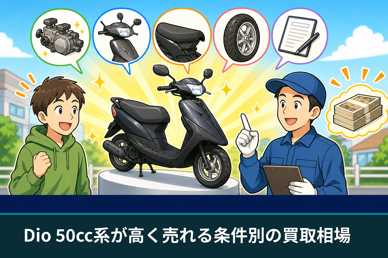 Dio 50cc系が高く売れる条件別の買取相場