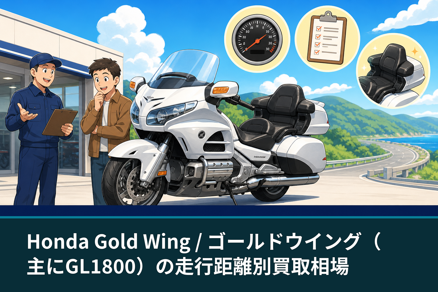 Honda Gold Wing / ゴールドウイング（主にGL1800）の走行距離別買取相場