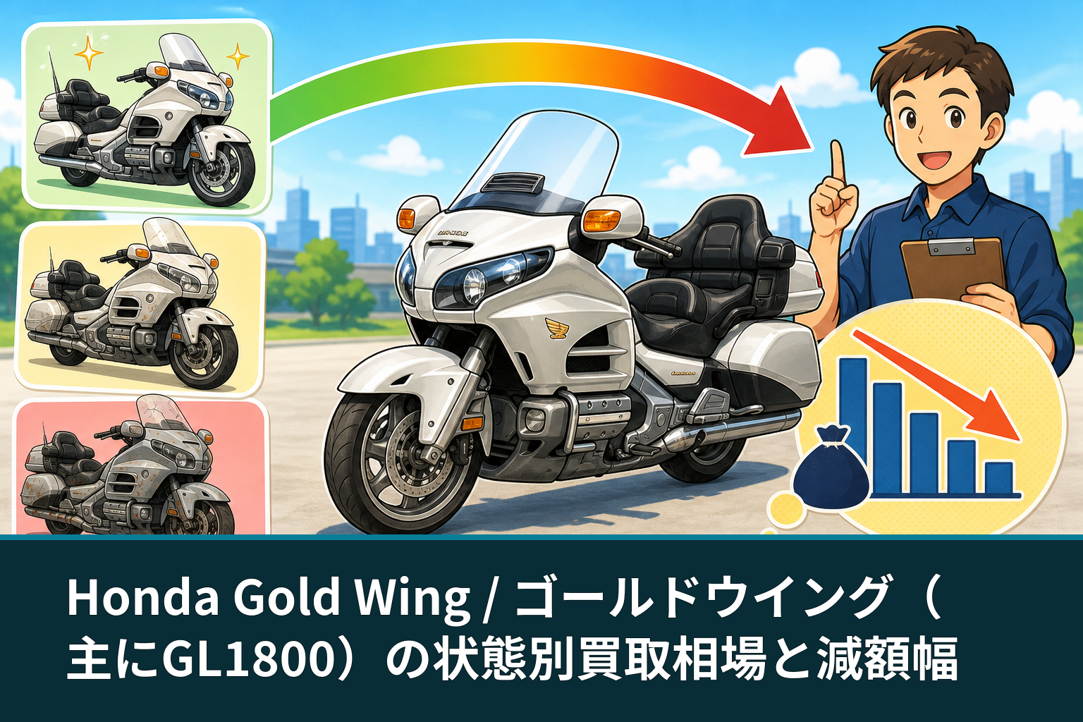 Honda Gold Wing / ゴールドウイング（主にGL1800）の状態別買取相場と減額幅