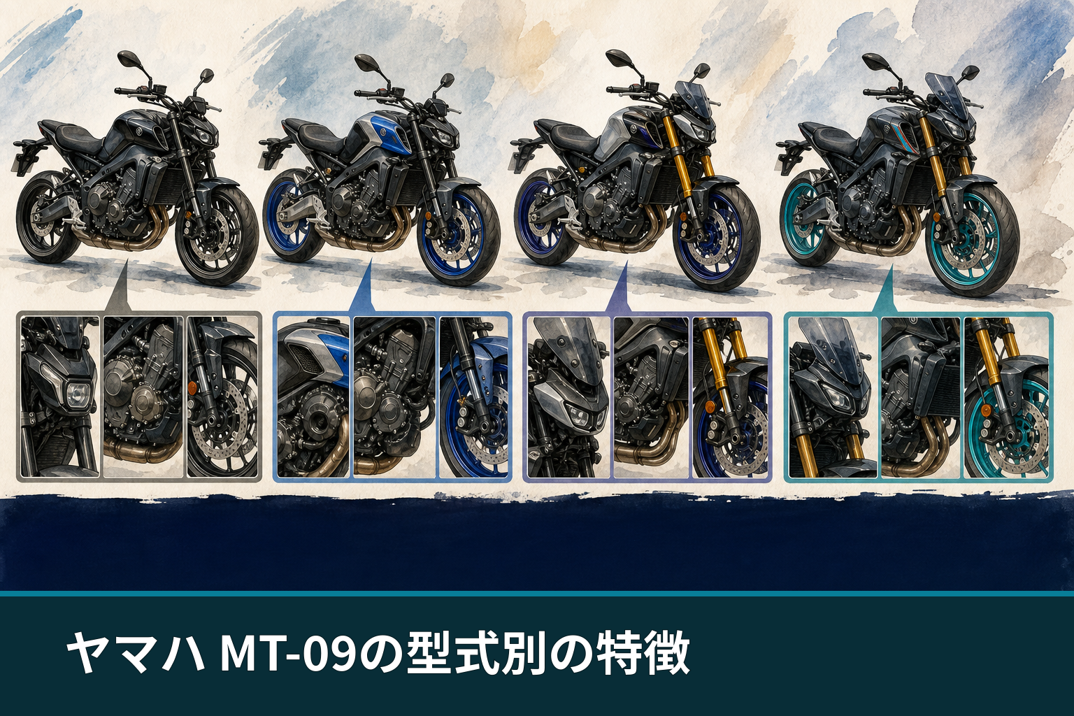 ヤマハ MT-09の型式別の特徴