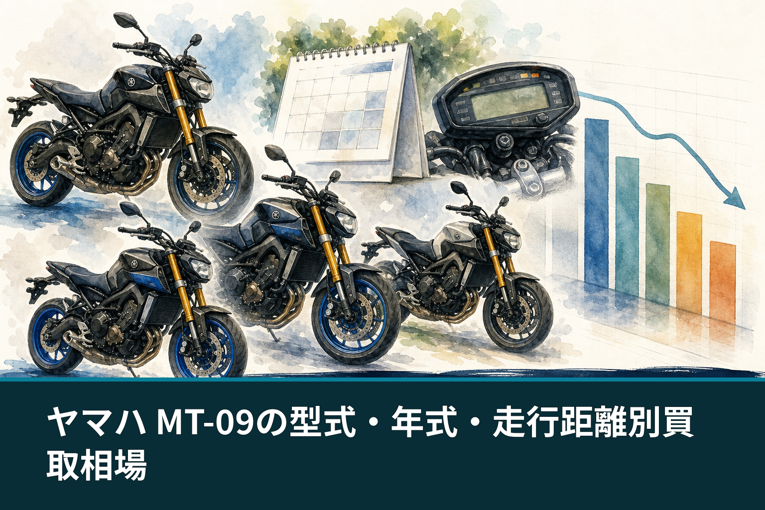 ヤマハ MT-09の型式・年式・走行距離別買取相場