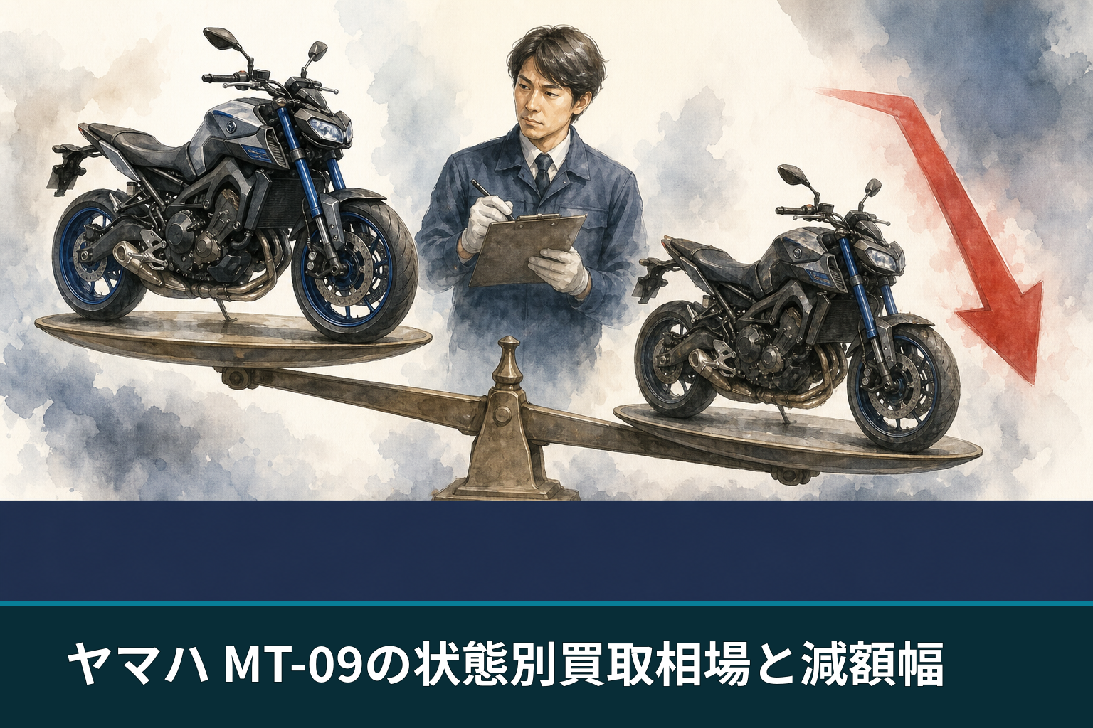 ヤマハ MT-09の状態別買取相場と減額幅