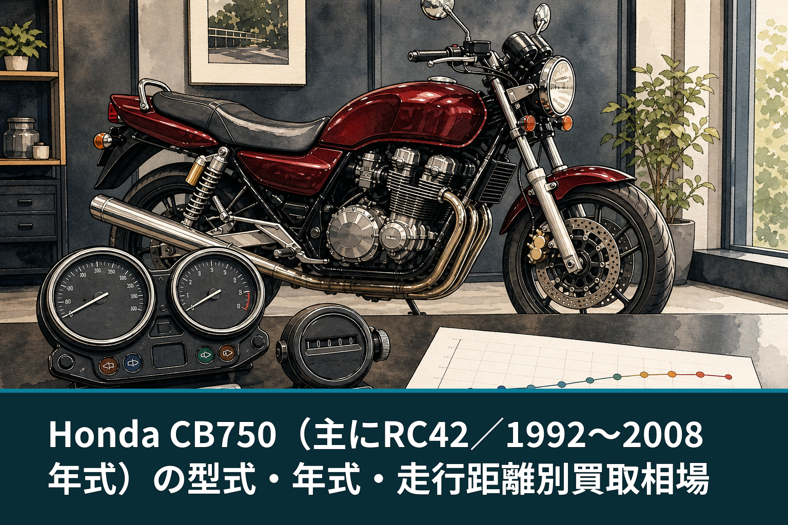 Honda CB750(主にRC42/1992〜2008年式)の型式・年式・走行距離別買取相場