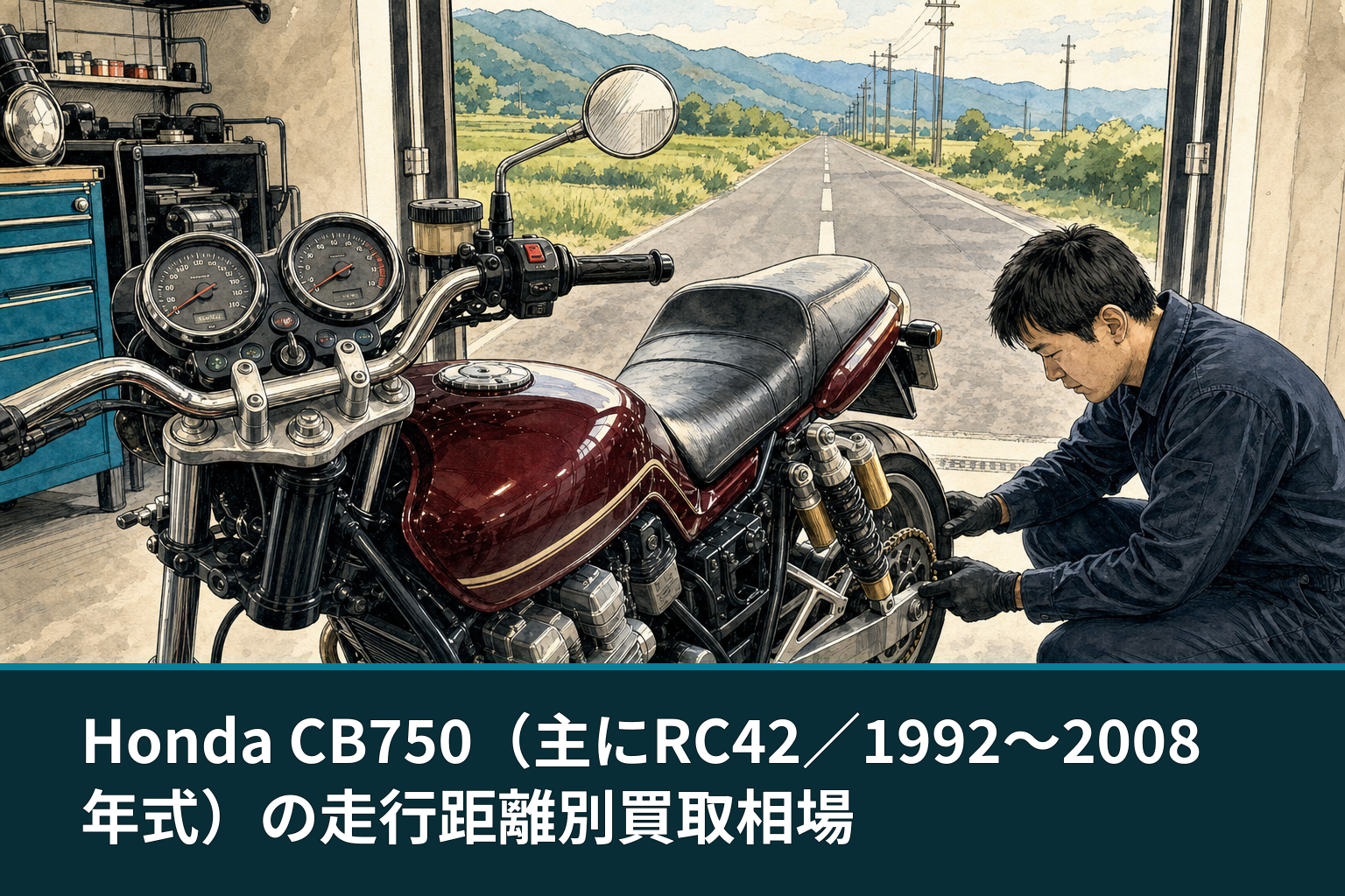 Honda CB750(主にRC42/1992〜2008年式)の走行距離別買取相場