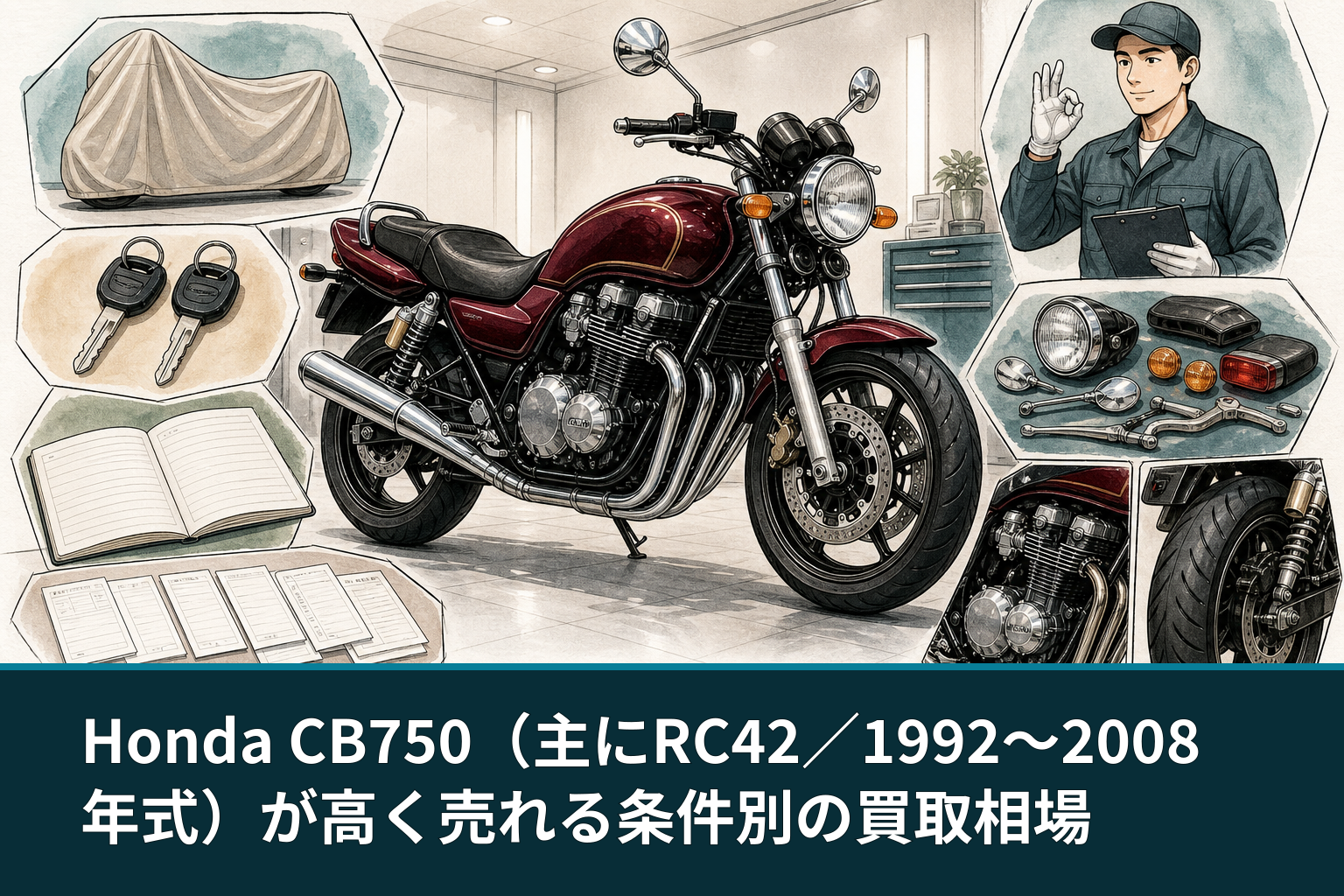 Honda CB750(主にRC42/1992〜2008年式)が高く売れる条件別の買取相場