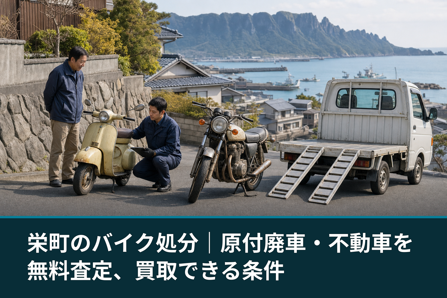 栄町のバイク処分｜原付廃車・不動車を無料査定、買取できる条件