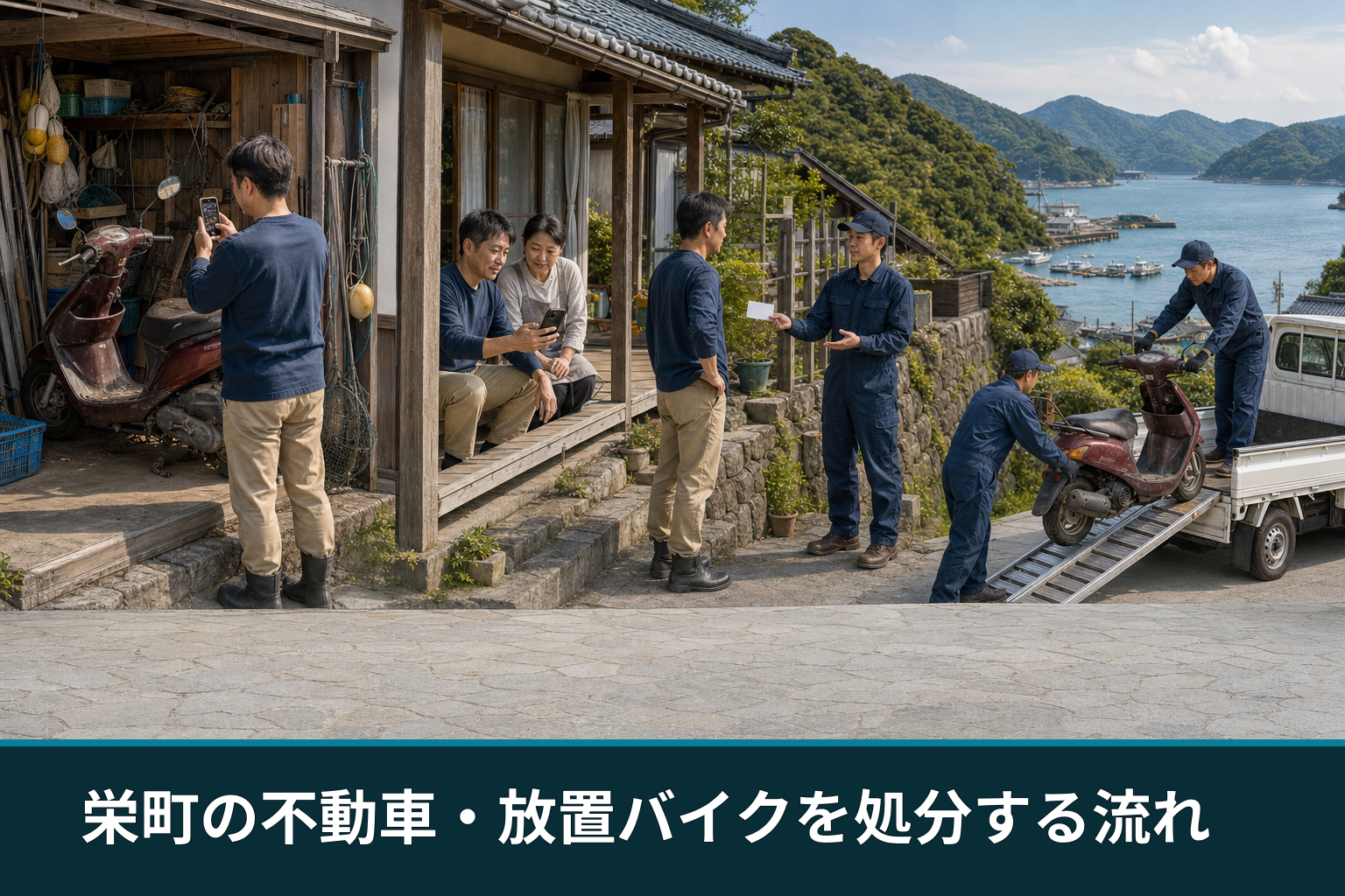 栄町の不動車・放置バイクを処分する流れ