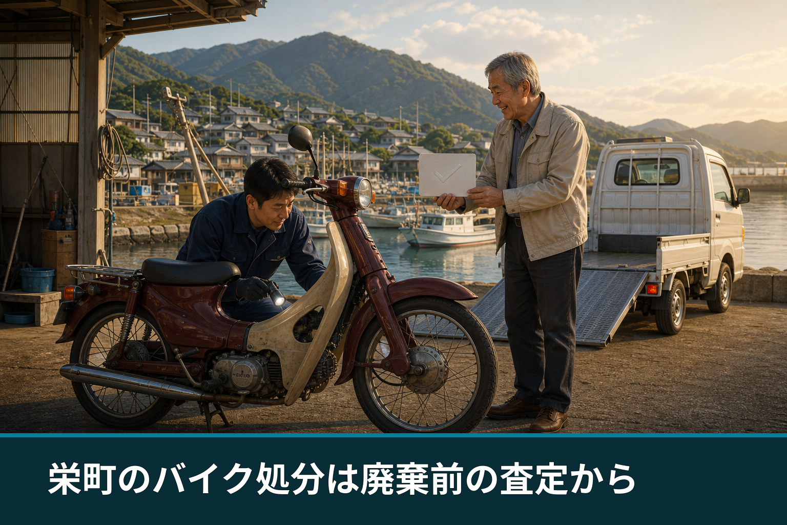 栄町のバイク処分は廃棄前の査定から