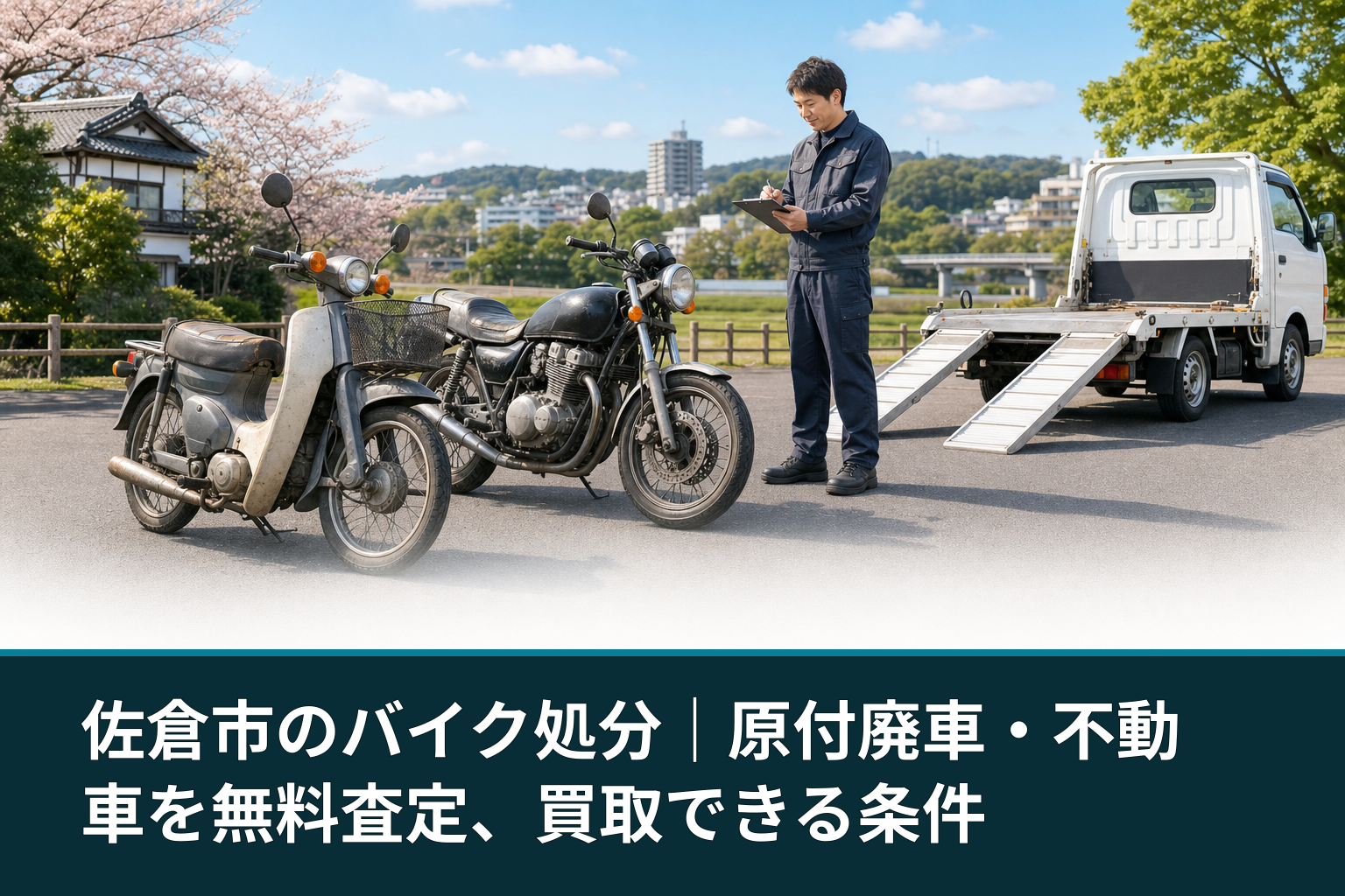 佐倉市のバイク処分｜原付廃車・不動車を無料査定、買取できる条件