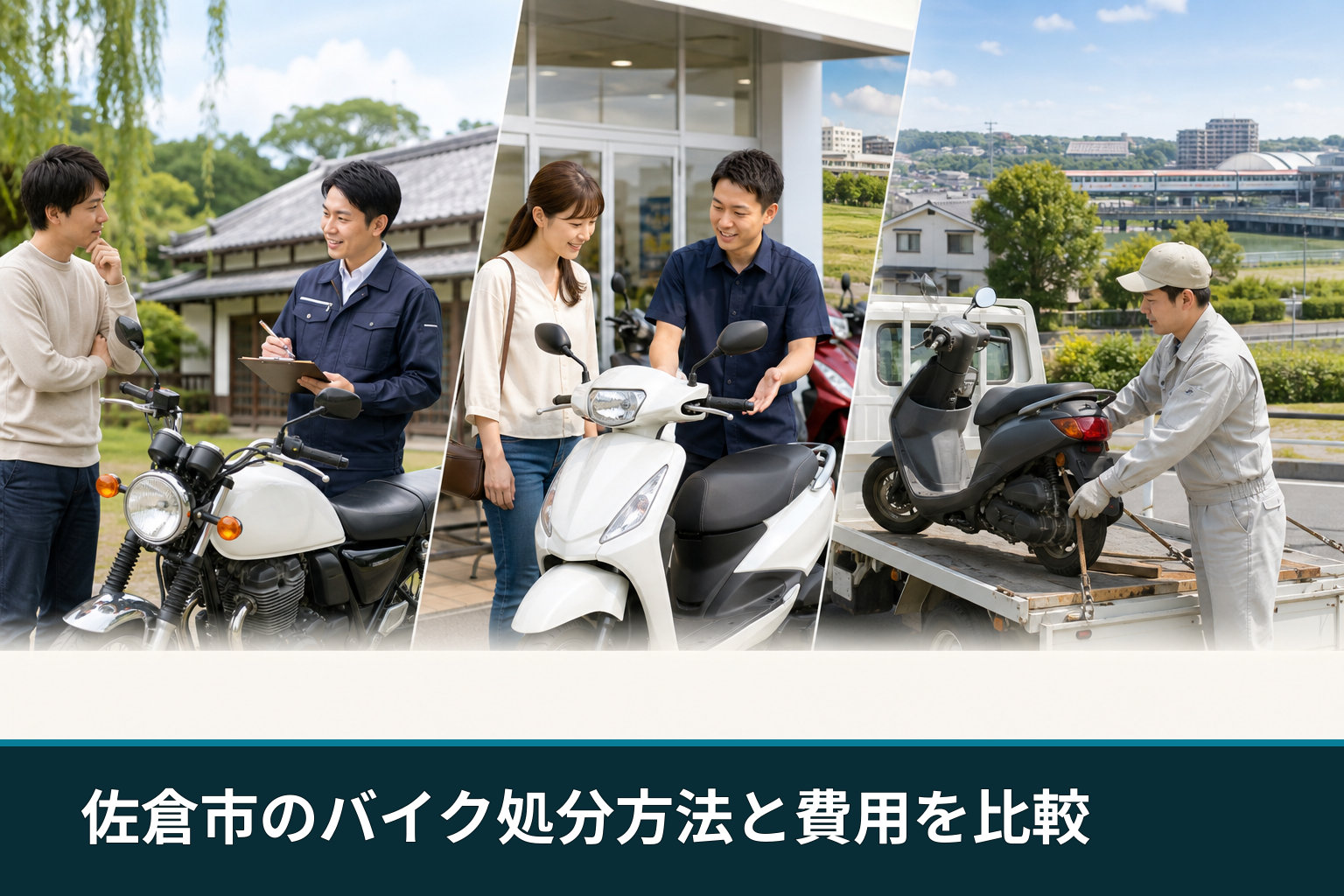 佐倉市のバイク処分方法と費用を比較