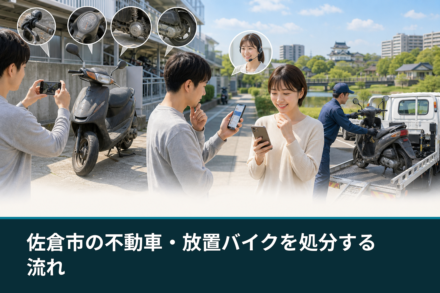 佐倉市の不動車・放置バイクを処分する流れ