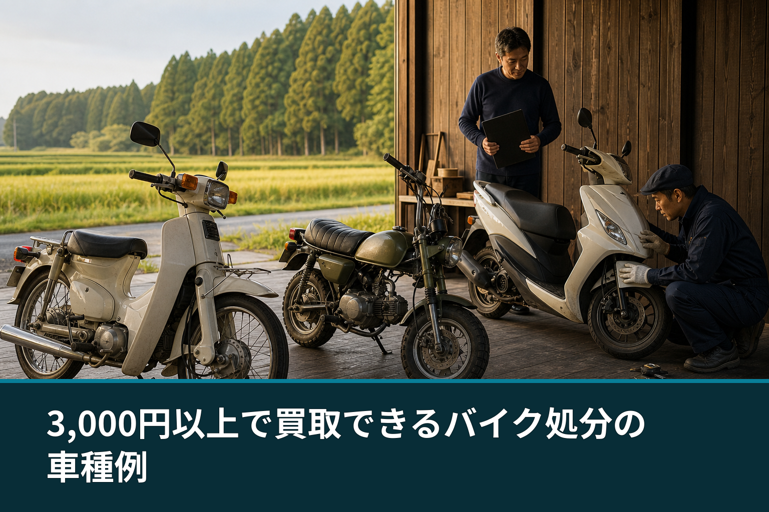 3,000円以上で買取できるバイク処分の車種例