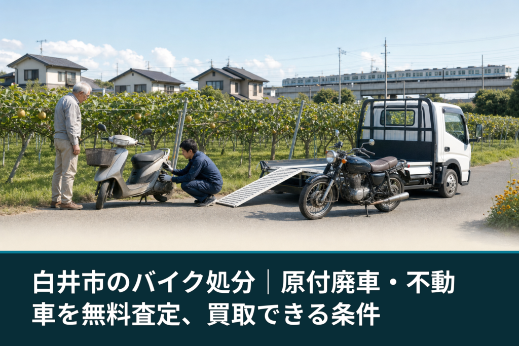 白井市のバイク処分｜原付廃車・不動車を無料査定、買取できる条件