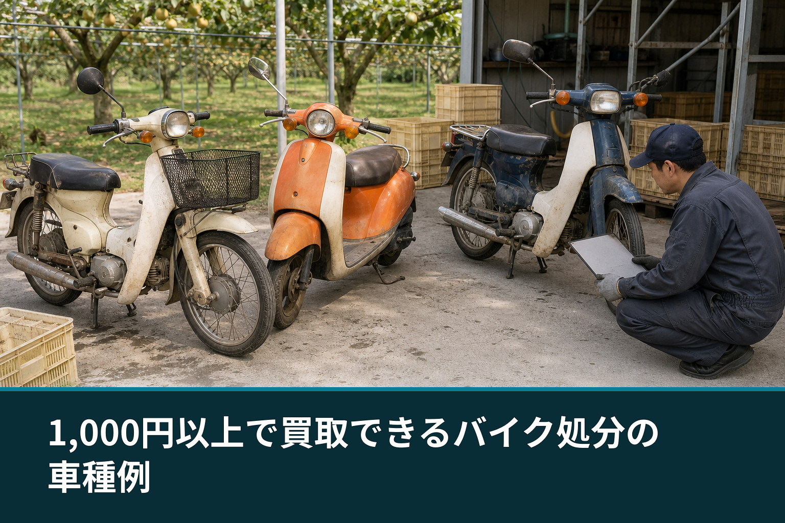 1,000円以上で買取できるバイク処分の車種例