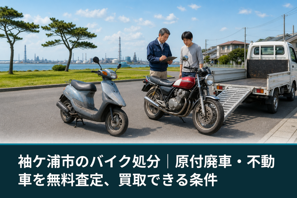袖ケ浦市のバイク処分｜原付廃車・不動車を無料査定、買取できる条件