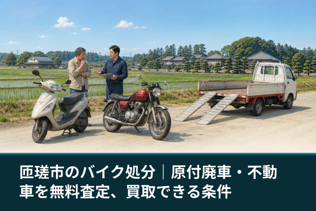 匝瑳市のバイク処分｜原付廃車・不動車を無料査定、買取できる条件