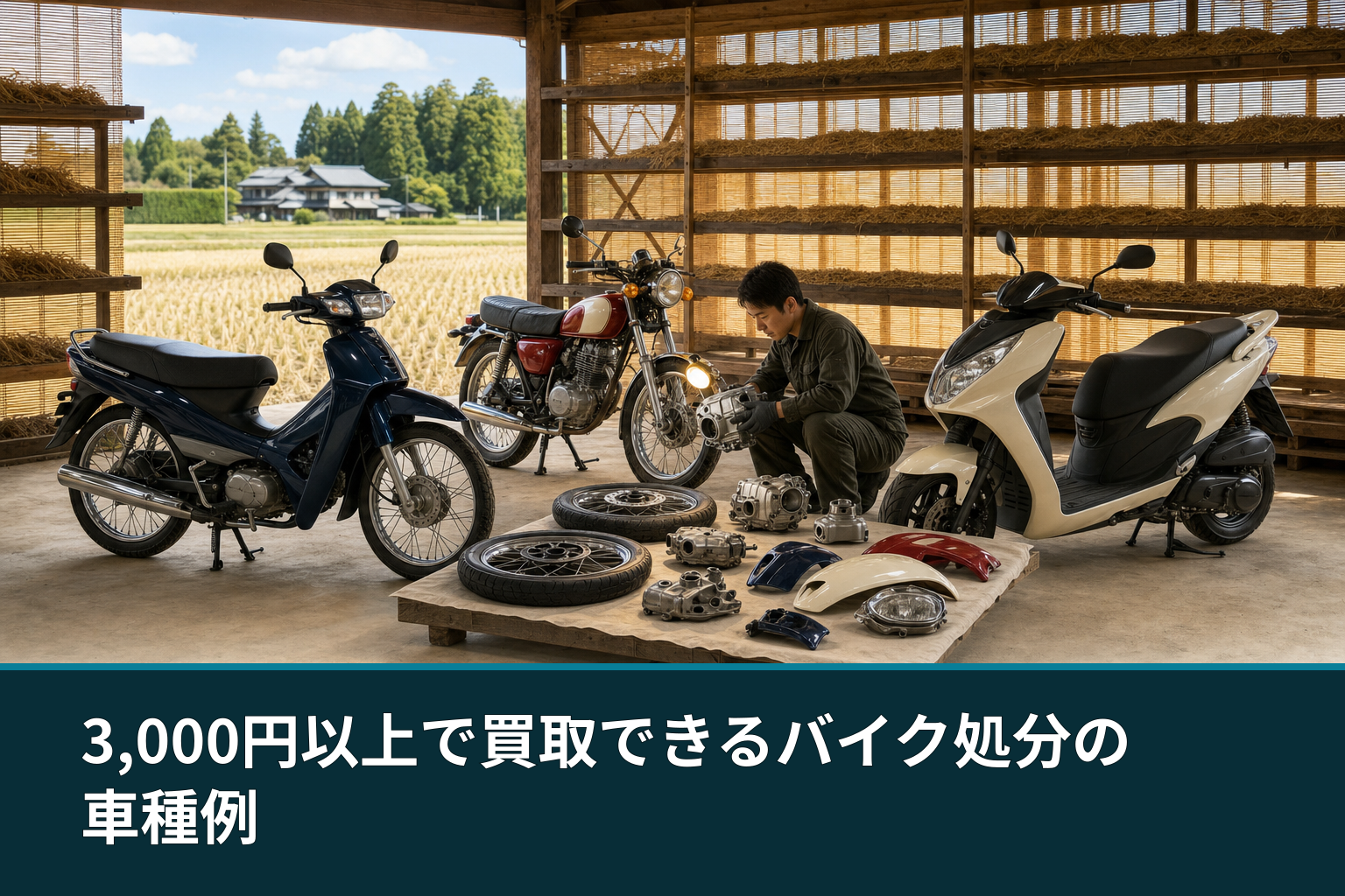 3,000円以上で買取できるバイク処分の車種例